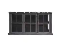 LivingStyles Stroud Acacia Timber 3 Glass Door Sideboard, 172cm, Grey offer