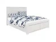 LivingStyles Mossman Acacia Timber Bed with End Drawers, Queen offer