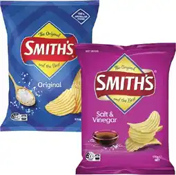 Coles Smith's Crinkle Cut Potato Chips-170g offer