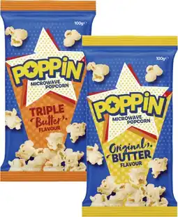 Coles Poppin Microwave Popcorn-100g offer