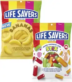 Coles Life Savers Lollies-200g offer