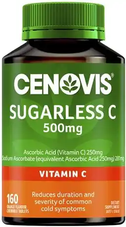 Coles Cenovis Sugarless C 500mg Chewable Tablets offer