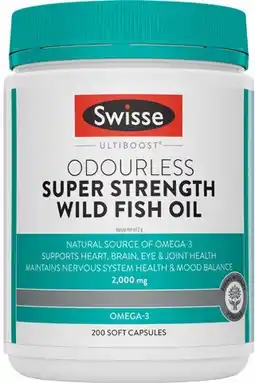 Coles Swisse Ultiboost Odourless Super Strength Wild Fish Oil Capsules offer