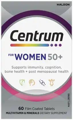 Coles Centrum For Women 50+ Multivitamin Tablets offer