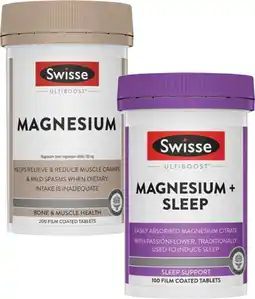 Coles Swisse Ultiboost Magnesium Tablets 200 Pack or Magnesium + Sleep Tablets 100 Pack offer