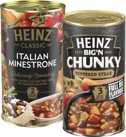 Coles Heinz Classic or Big 'N Chunky Soup 535g offer