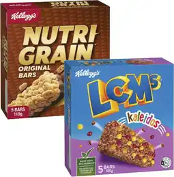 Coles Kellogg's LCMs or Nutri Grain Bars 100g-110g offer