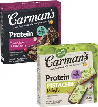Coles Carman's Protein Bars-200g offer