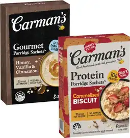 Coles Carman's Porridge Sachets-320g offer