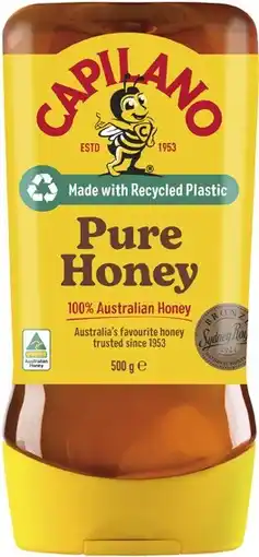 Coles Capilano Upside Down Squeeze Pure Honey offer