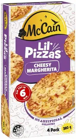 Coles McCain Lil Pizzas 380g-400g offer