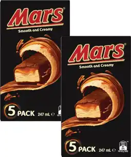 Coles Mars Smooth & Creamy Ice Bars 247mL offer