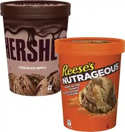 Coles Hershey's, Reese's or Violet Crumble Ice Cream Tub 1 Litre offer