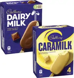 Coles Cadbury Dairy Milk Sticks-6 Pack 300mL-360mL offer