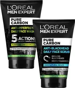 Coles L'Oréal Men Pure Carbon Face Wash or Scrub 100mL offer