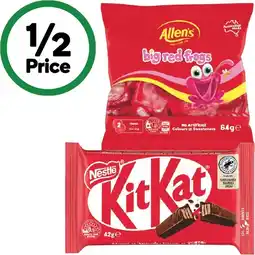 Woolworths Nestlé Medium Bars 35-50g or Allen’s Mini Bags 60-64g offer