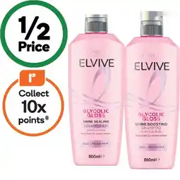 Woolworths L’Oréal Elvive Glycolic Gloss Shampoo or Conditioner 800ml offer