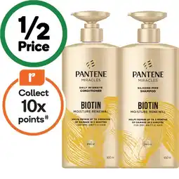 Woolworths Pantene Miracles Shampoo or Conditioner 600-650ml offer