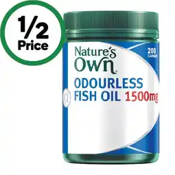 Woolworths Nature’s Own Odourless Fish Oil 1500mg Capsules† offer