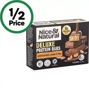 Woolworths Nice & Natural Deluxe Protein Bars 200g Pk 5 or Nut Butter Bars 175g Pk 5 offer