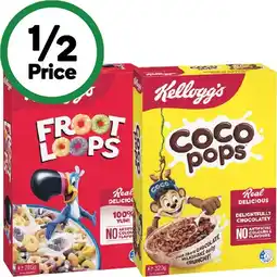 Woolworths Kellogg’s Coco Pops 320g or Froot Loops Cereal 285g offer