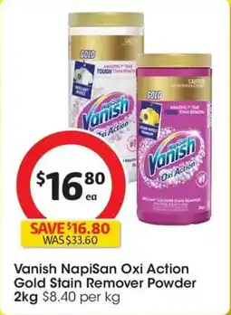 Coles Napisan Oxi Action Gold Stain Remover Powder offer
