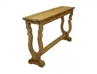 LivingStyles Emilis Recycled Elm Timber French Console Tale, 167cm offer