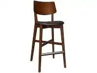LivingStyles Phoenix Commercial Grade Oak Timber Bar Stool, Fabric Seat, Slate / Light Walnut offer