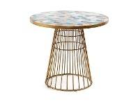 LivingStyles Liana Tile Mosaic Topped Steel Indoor / Outdoor Round Dining Table, 90cm offer
