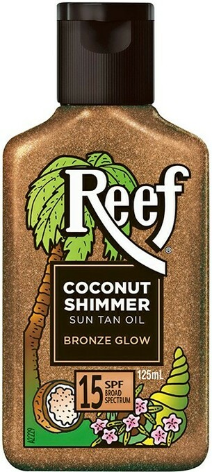 Reef Coconut Shimmer Sun Tan Oil Bronze Glow SPF15 125mL