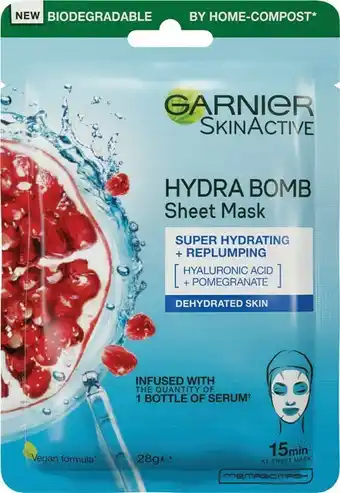 Priceline Garnier SkinActive Hydra Bomb Tissue Face Mask Pomegranate 1ea offer