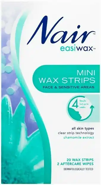 Priceline Nair Easiwax Mini Wax Strips For Face, Bikini & Sensitive Areas 20 Pack offer