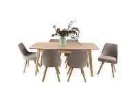 LivingStyles Alexandria 7 Piece Extendable Dining Table Set, 180-220cm, Natural Top, with Alexandria Chair offer