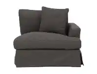 Kentlyn Fabric Slipcovered One Arm Lounge Chair, Right Hand Facing, Slate