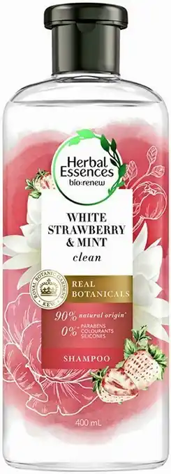 Priceline Herbal Essences Bio:Renew Naked Clean White Strawberry & Sweet Mint Shampoo 400mL offer