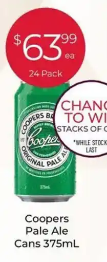 Porters Coopers pale ale cans offer