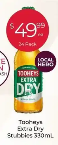 Porters Tooheys extra dry stubbies offer