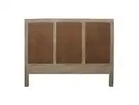 LivingStyles Balonne Mango Wood & Rattan Bed Headboard, Queen, Driftwood White Wash offer