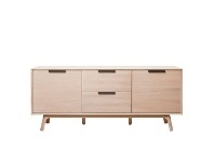 LivingStyles Capri White Oak Timber 2 Door 2 Drawer Sideboard, 180cm offer