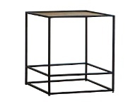 Harison Metal Square Side Table, Antique Gold
