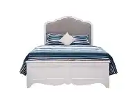 LivingStyles Brittany Acacia Timber & Fabric Bed, Queen offer