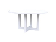 LivingStyles Leeton Ashwood Round Dining Table, 150cm, White offer