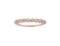 Bevilles Jewellery 9ct Rose Gold Cubic Zirconia Bezel Channel Set Stackable Ring - M offer