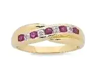 Bevilles Jewellery 9ct Yellow Gold & Ruby Diamond Ring - Q offer