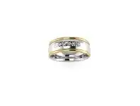 Bevilles Jewellery Sterling Silver & 9ct Yellow Gold Men&#039;s Ring - V offer