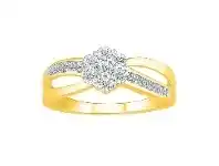 Bevilles Jewellery Brilliant Crossover Diamond Ring in 9ct Yellow Gold - N offer
