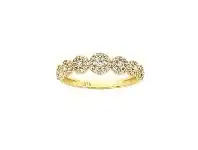 Bevilles Jewellery 9ct Yellow Gold Cubic Zirconia Multi Halo Stackable Ring - M offer