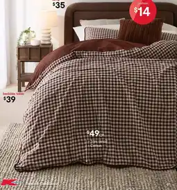 Kmart Gingham Cotton Quilt Cover Set - King Bed, Chocolate offer