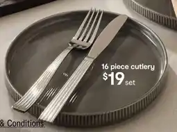 Kmart 16 Piece Linear Cutlery Set offer