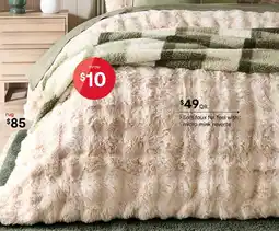 Kmart Faux Fur Quilt Cover Set - Queen Bed, Beige offer